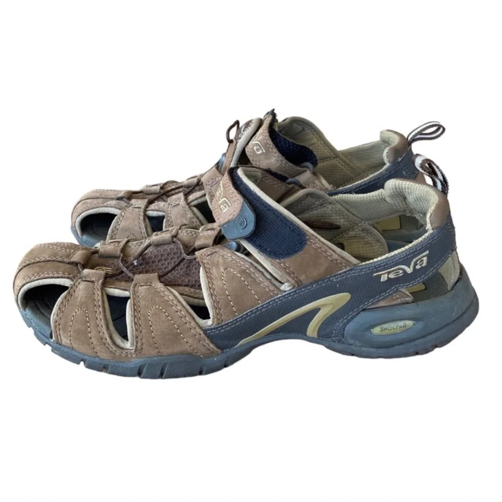 Teva men’s Forebay Sport Hiking strappy leather sandals size 10